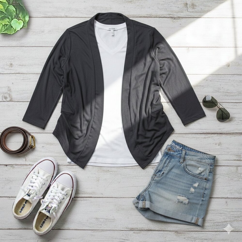 Studio Works Gray Cardigan Sweater